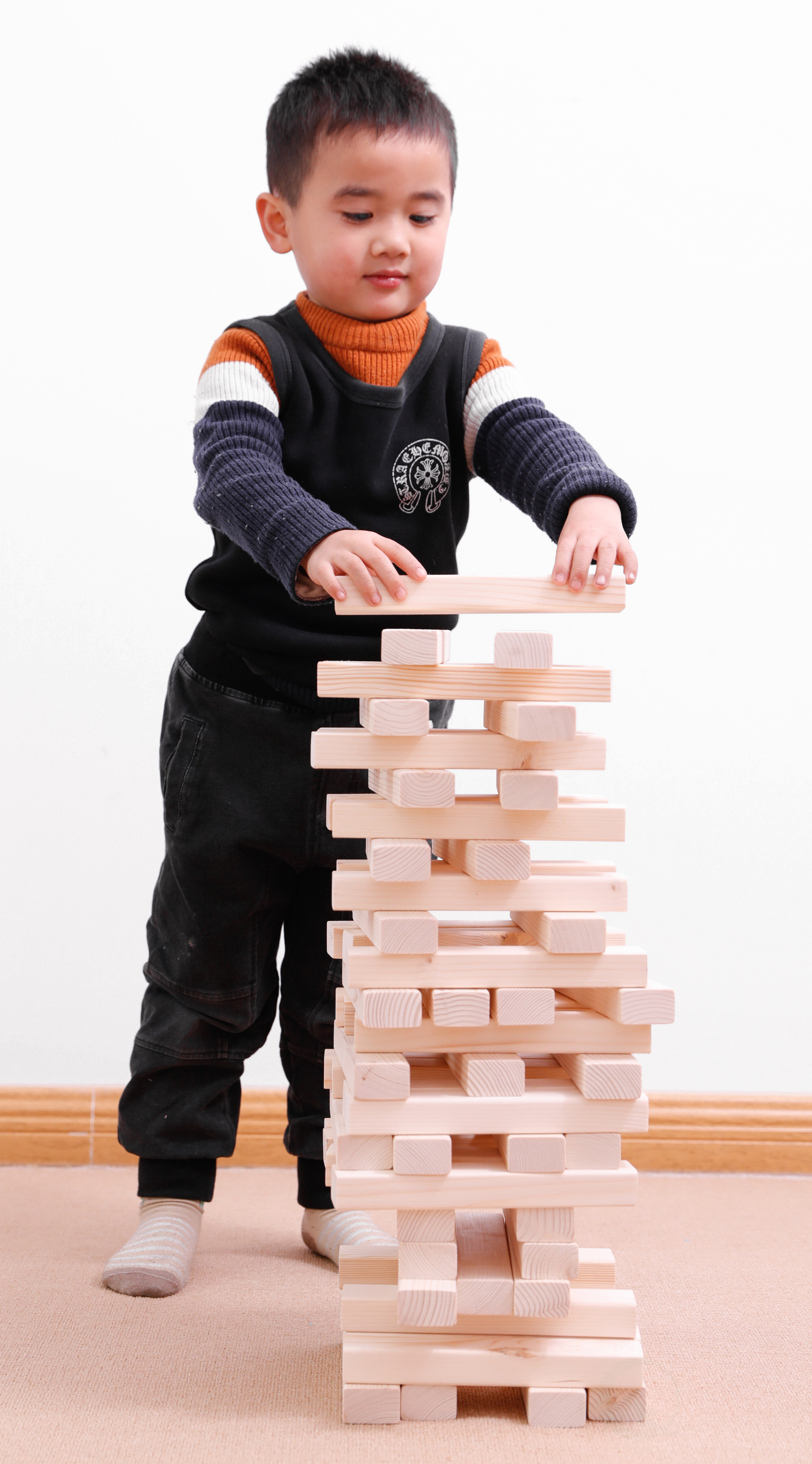 60 Block Giant Hardwood Tower Stacking Game